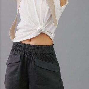 Maeve Women's Gray Casual Linen Shorts